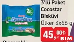 ÜLKER 3'LÜ PAKET COCOSTAR BİSKÜVİ 3X66 G ÜLKER 3'LÜ PAKET COCOSTAR BİSKÜVİ 3X66 G